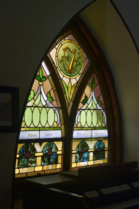 Stained glass window in the chapel