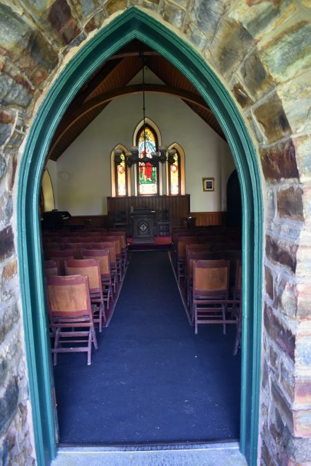 Entrance to the chapel at Valley View Memorial Chapel in Ticonderoga