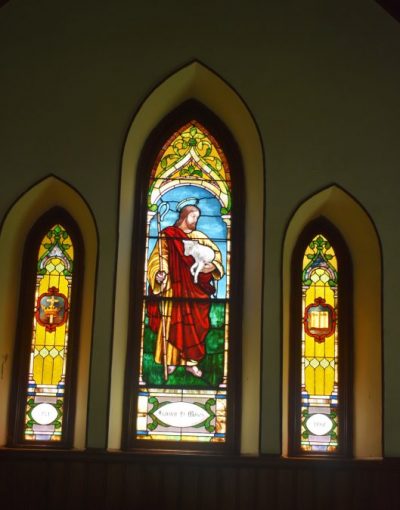 Pulpit window at Valley View Memorial Chapel in Ticonderoga NY